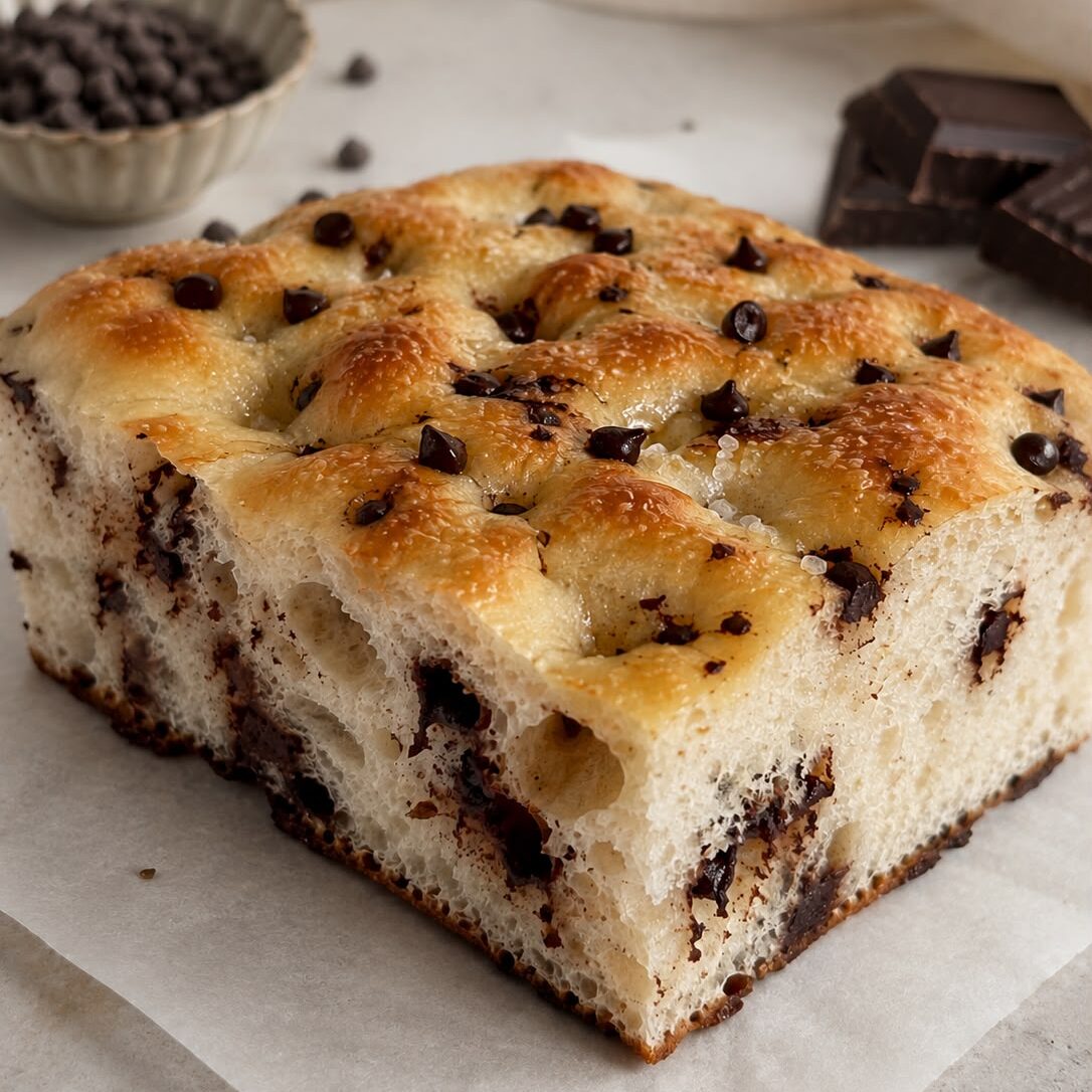 Chocolate Cip Focaccia Focaccia with Chocolate Chips - Image 1