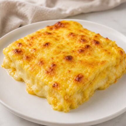 Saffron Mac & Cheese Lasagna with Provolone & Cheddar