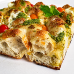 Pesto, Burrata & Cherry Tomatoes Focaccia