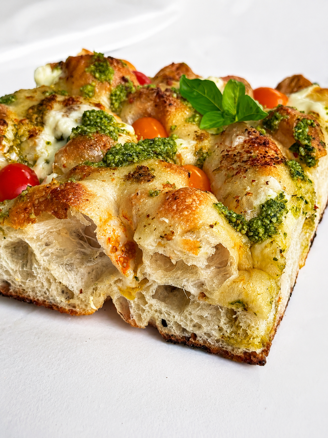 image1 Pesto, Burrata & Cherry Tomatoes Focaccia - Image 1
